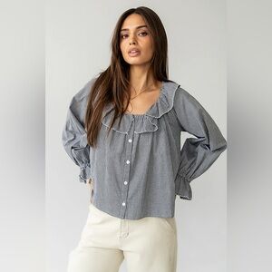 Things Between Ruffle Gingham Blouse